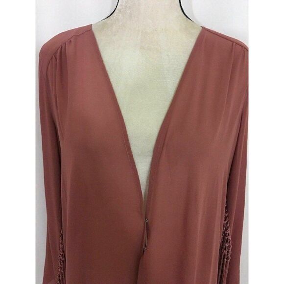 Cotton Candy Mauve Long Sleeve cardigan shawl - Picture 3 of 11